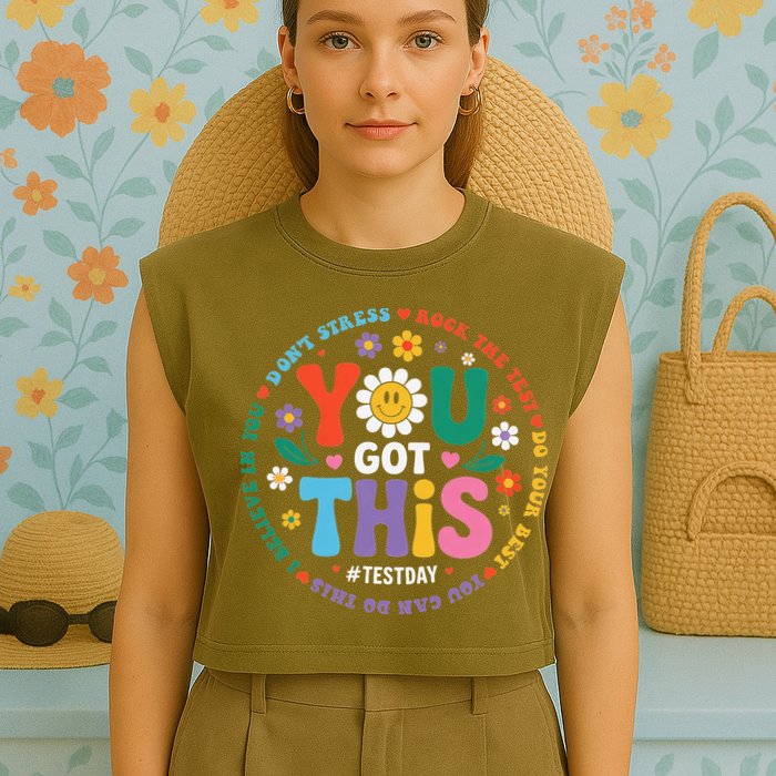 Test Day You Got This Rock The Test Teacher Testing Day Garment-Dyed Women's Muscle Tee