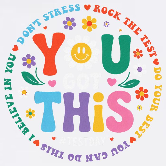 Test Day You Got This Rock The Test Teacher Testing Day Garment-Dyed Sweatshirt