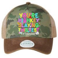 Test Day You're Highkey Slaying This Test Testing Teacher Legacy Tie Dye Trucker Hat