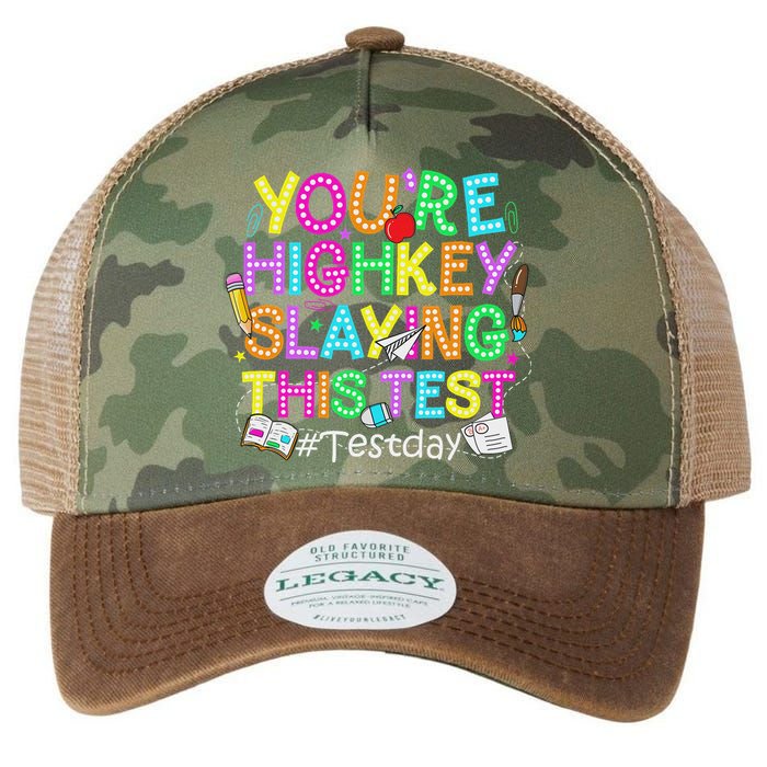 Test Day You're Highkey Slaying This Test Testing Teacher Legacy Tie Dye Trucker Hat