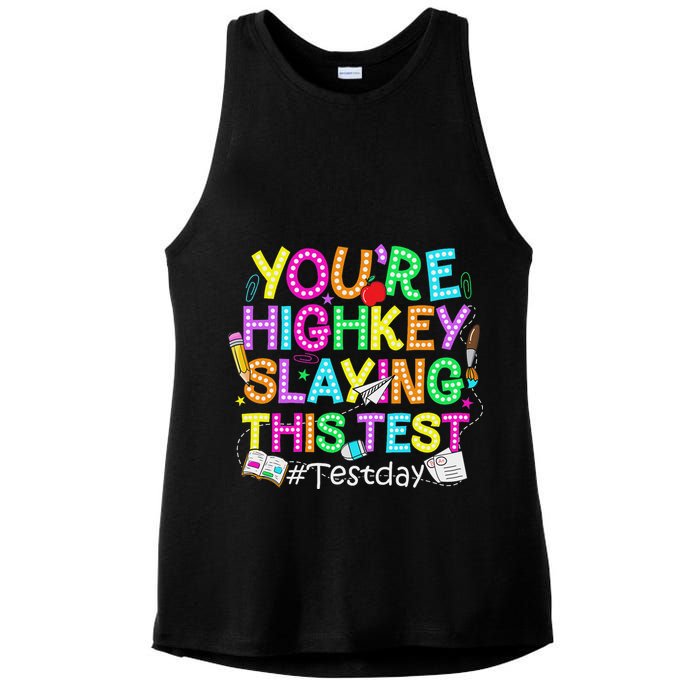 Test Day You're Highkey Slaying This Test Testing Teacher Ladies PosiCharge Tri-Blend Wicking Tank