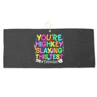 Test Day You're Highkey Slaying This Test Testing Teacher Large Microfiber Waffle Golf Towel