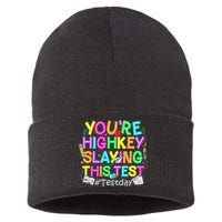 Test Day You're Highkey Slaying This Test Testing Teacher Sustainable Knit Beanie