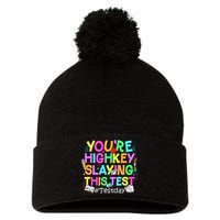 Test Day You're Highkey Slaying This Test Testing Teacher Pom Pom 12in Knit Beanie