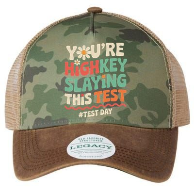 Test Day Youre Highkey Slaying This Test Teacher Legacy Tie Dye Trucker Hat