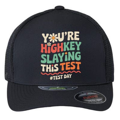 Test Day Youre Highkey Slaying This Test Teacher Flexfit Unipanel Trucker Cap