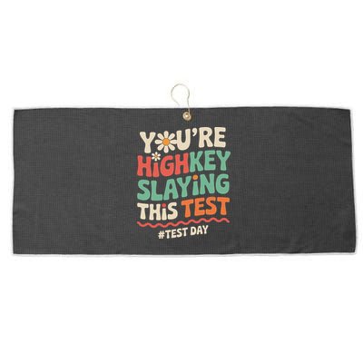 Test Day Youre Highkey Slaying This Test Teacher Large Microfiber Waffle Golf Towel