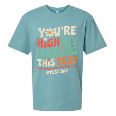 Test Day Youre Highkey Slaying This Test Teacher Sueded Cloud Jersey T-Shirt
