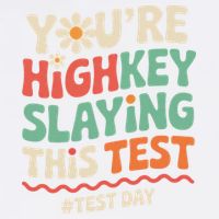 Test Day Youre Highkey Slaying This Test Teacher Garment-Dyed Sweatshirt