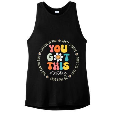 Test Day You Got This Rock The Test Teacher Testing Day Ladies PosiCharge Tri-Blend Wicking Tank