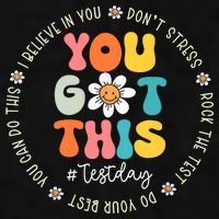 Test Day You Got This Rock The Test Teacher Testing Day Ladies PosiCharge Tri-Blend Wicking Tank