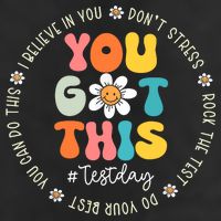 Test Day You Got This Rock The Test Teacher Testing Day 7 Panel Mesh Trucker Snapback Hat
