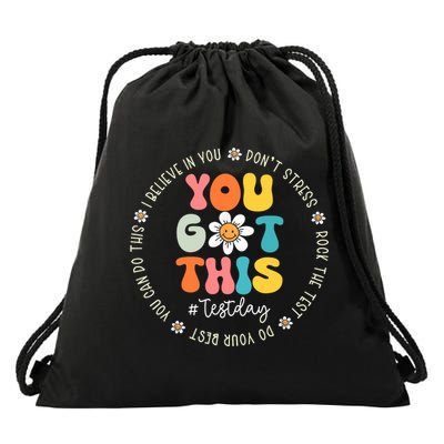Test Day You Got This Rock The Test Teacher Testing Day Drawstring Bag