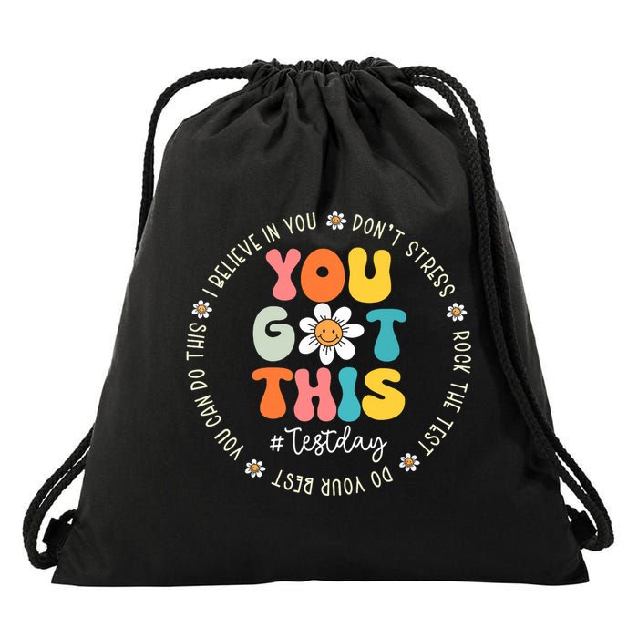 Test Day You Got This Rock The Test Teacher Testing Day Drawstring Bag