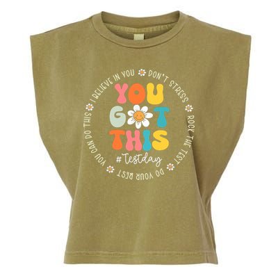 Test Day You Got This Rock The Test Teacher Testing Day Garment-Dyed Women's Muscle Tee