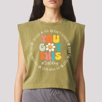Test Day You Got This Rock The Test Teacher Testing Day Garment-Dyed Women's Muscle Tee
