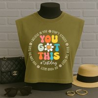 Test Day You Got This Rock The Test Teacher Testing Day Garment-Dyed Women's Muscle Tee