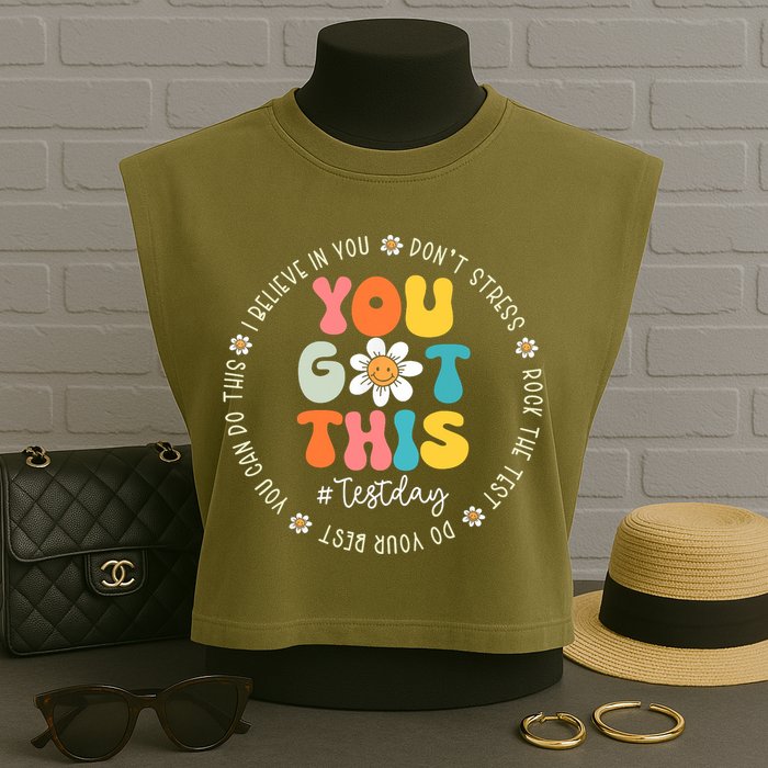 Test Day You Got This Rock The Test Teacher Testing Day Garment-Dyed Women's Muscle Tee
