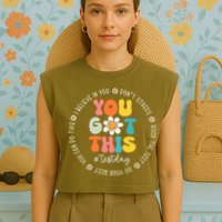 Test Day You Got This Rock The Test Teacher Testing Day Garment-Dyed Women's Muscle Tee