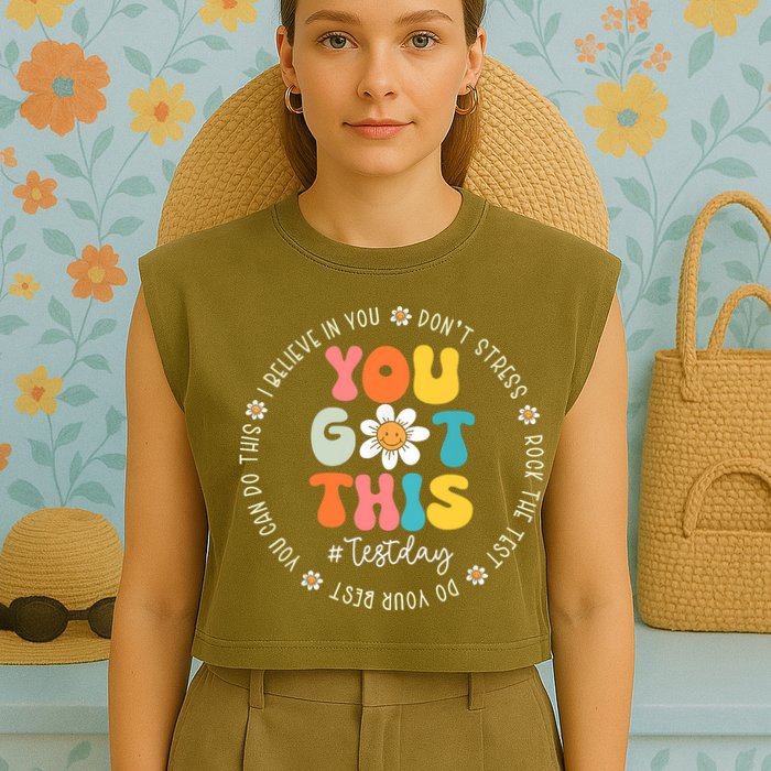 Test Day You Got This Rock The Test Teacher Testing Day Garment-Dyed Women's Muscle Tee