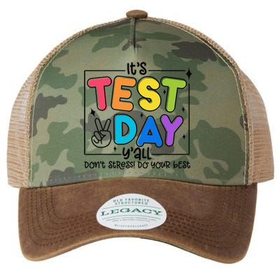 Testing Day YAll Rock The Test 1 2 3 Motivational Legacy Tie Dye Trucker Hat