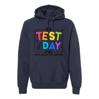 Testing Day YAll Rock The Test 1 2 3 Motivational Premium Hoodie