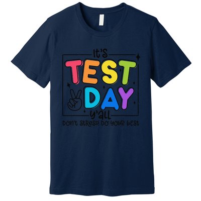 Testing Day YAll Rock The Test 1 2 3 Motivational Premium T-Shirt