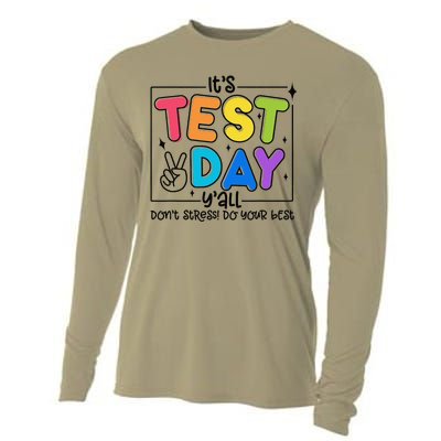 Testing Day YAll Rock The Test 1 2 3 Motivational Cooling Performance Long Sleeve Crew