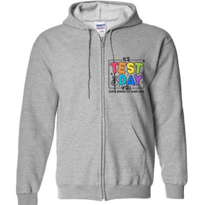 Testing Day YAll Rock The Test 1 2 3 Motivational Full Zip Hoodie