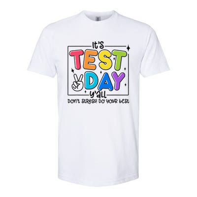 Testing Day YAll Rock The Test 1 2 3 Motivational Softstyle CVC T-Shirt