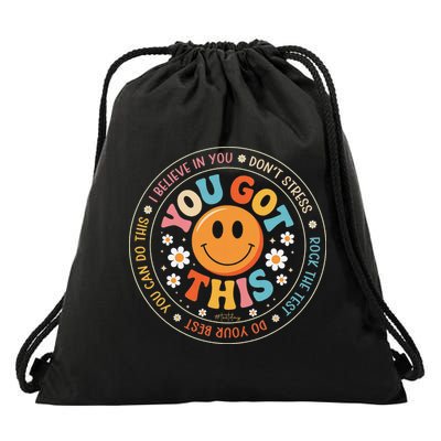 Test Day You Got This Rock The Test Teacher Testing Day Drawstring Bag