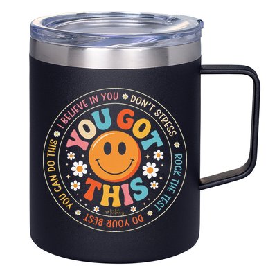 Test Day You Got This Rock The Test Teacher Testing Day 12oz Stainless Steel Coffee Mug