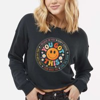 Test Day You Got This Rock The Test Teacher Testing Day Cropped Pullover Crew