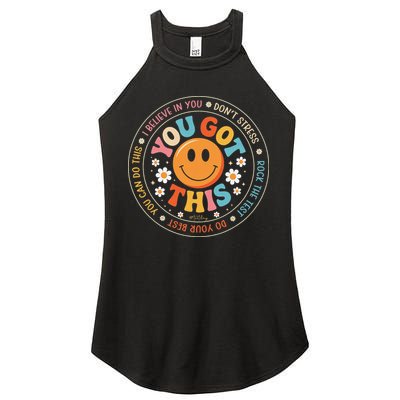 Test Day You Got This Rock The Test Teacher Testing Day Women's Perfect Tri Rocker Tank