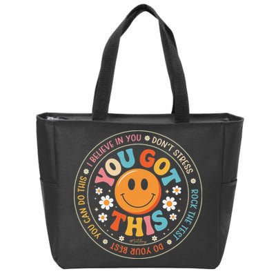 Test Day You Got This Rock The Test Teacher Testing Day Zip Tote Bag