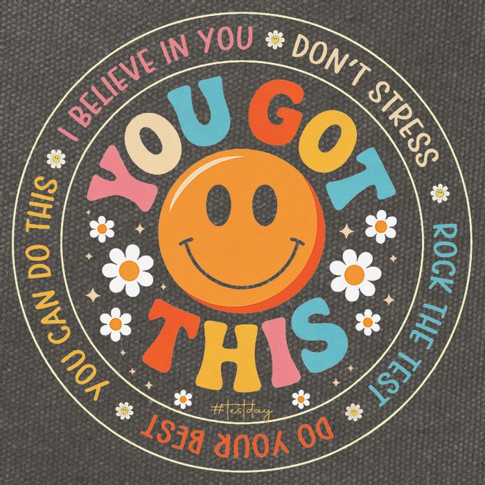 Test Day You Got This Rock The Test Teacher Testing Day Cotton Canvas Backpack
