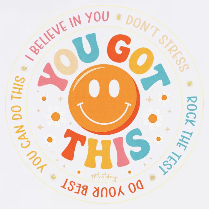Test Day You Got This Rock The Test Teacher Testing Day Garment-Dyed Sweatshirt