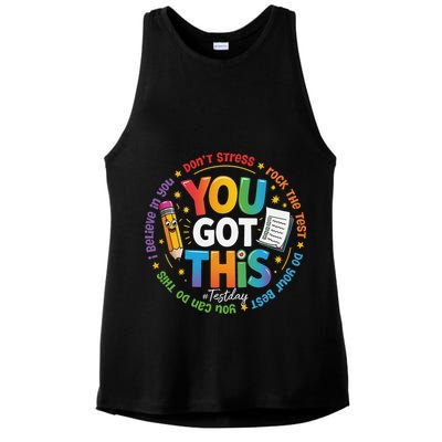 Test Day You Got This Rock The Test Teacher Testing Day Ladies PosiCharge Tri-Blend Wicking Tank