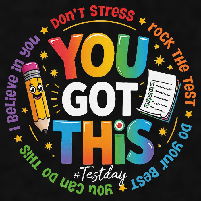 Test Day You Got This Rock The Test Teacher Testing Day Ladies PosiCharge Tri-Blend Wicking Tank