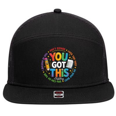 Test Day You Got This Rock The Test Teacher Testing Day 7 Panel Mesh Trucker Snapback Hat
