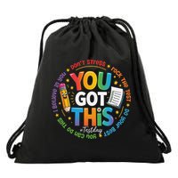 Test Day You Got This Rock The Test Teacher Testing Day Drawstring Bag