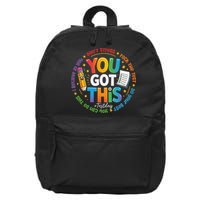 Test Day You Got This Rock The Test Teacher Testing Day 16 in Basic Backpack