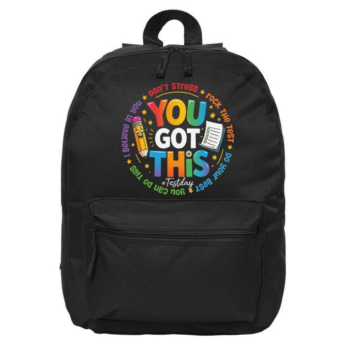 Test Day You Got This Rock The Test Teacher Testing Day 16 in Basic Backpack