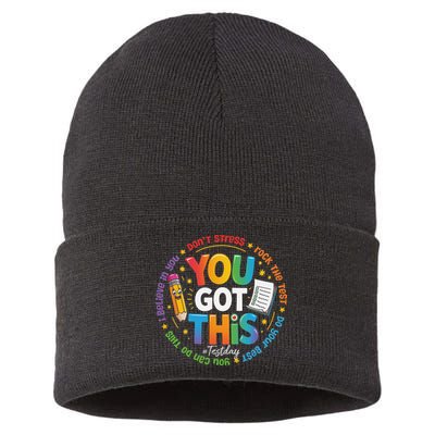 Test Day You Got This Rock The Test Teacher Testing Day Sustainable Knit Beanie