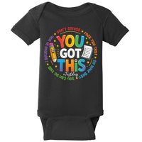 Test Day You Got This Rock The Test Teacher Testing Day Baby Bodysuit