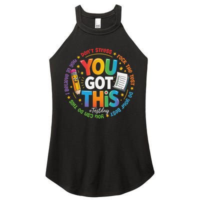 Test Day You Got This Rock The Test Teacher Testing Day Women's Perfect Tri Rocker Tank