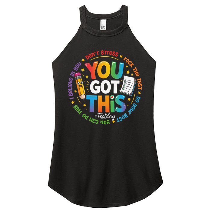 Test Day You Got This Rock The Test Teacher Testing Day Women's Perfect Tri Rocker Tank