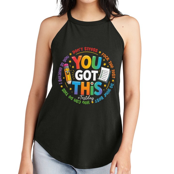 Test Day You Got This Rock The Test Teacher Testing Day Women's Perfect Tri Rocker Tank