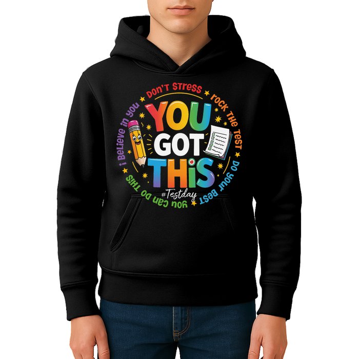 Test Day You Got This Rock The Test Teacher Testing Day Kids Hoodie
