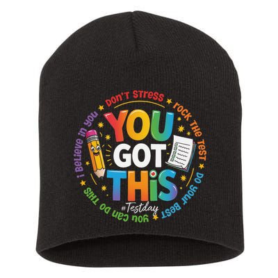 Test Day You Got This Rock The Test Teacher Testing Day Short Acrylic Beanie